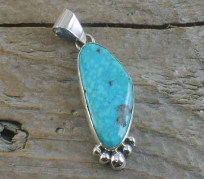 Native American Turquoise Nugget Pendant H